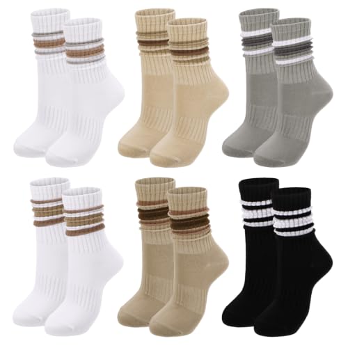 scenicamp 6 Pairs Scrunch Slouchy Striped Crew Socks for Women by scenicamp - Used condition - US$7.90