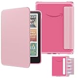 MoKo Detachable Magnetic Case for All-new 7" E-Reader 2024/2025, Ultra Clear Back Scratch-Proof Light & Shell Cover with Auto Wake/Sleep, Not fit BOOX & Kobo, Pink