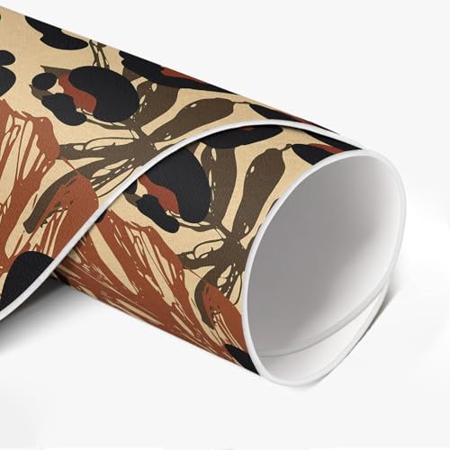 Tapis vinyle durable et élégant motif jungle léopard rond 140 cm - 6