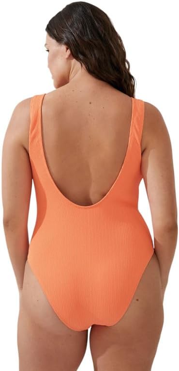 COTTON ON Women's Low-Back One-Piece Swimsuit (Pomelo Crinkle, X-Large) - Image 3