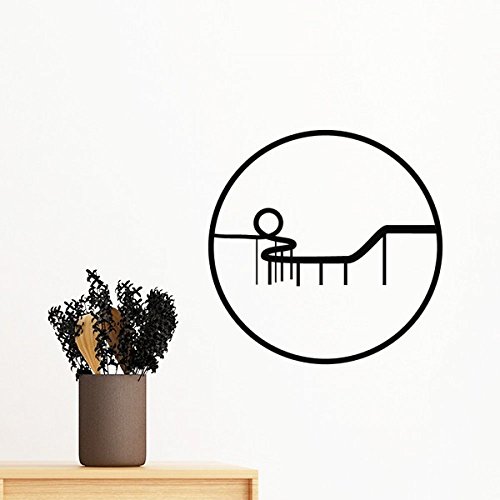 Sticker mural silhouette roller coaster adhésif repositionnable épuré - 3