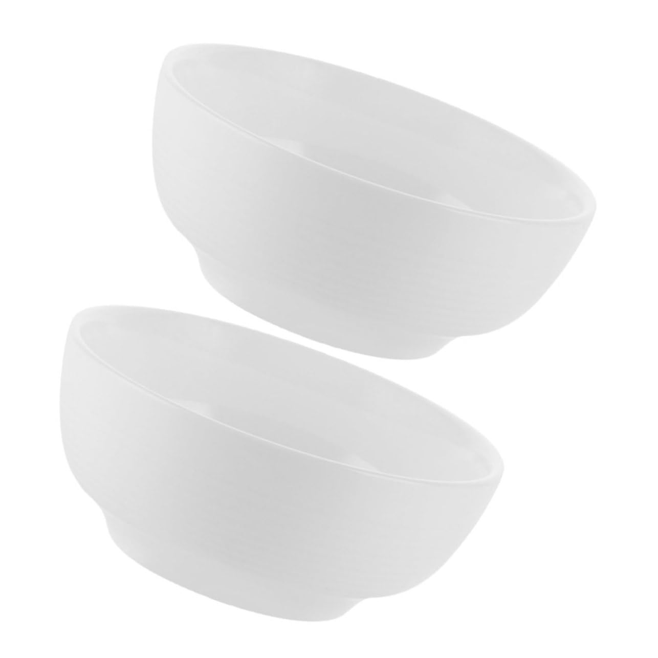 iplusmile Insalatiera in Ceramica Bianca 2 Pezzi, Grande Tonda | Facile da Pulire, per Conservare Cibo, Adatta a Casa e Ospitalità, Stile Essenziale