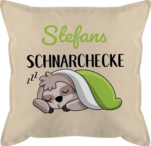 Kissen 50x50 - Schnarchecke Faultier I Geschenk Faultier - 50 x 50 cm - Beige Natur - schnarchkissen lustig Geschenke für schnarcher Schnarchen Motiv bezug Name Pillow snoring Corner schnarch