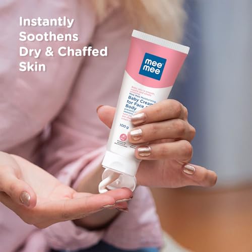 Image of Mee Mee Moisturizing Baby Cream For Face & Body, Shea & Cocoa Butter, 24 Hrs Moisturization - 100 g