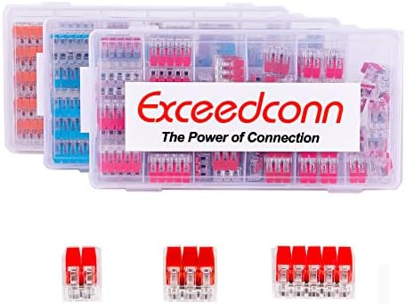 EXCEEDCONN Wire CONNECTORS 221 Lever Nuts | 78pc Electrical Connectors Splice KIT Assortment | Includes (34x 221-412), (26x 221-413), (18x 221-415)