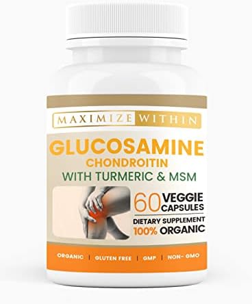 Glucosamine Chondroitin with Turmeric & MSM for Healthy Joints, 60 Veggie Capsules