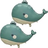 SAMOKA Whale Balloon,2 PCS 28 Inch Ocean Balloons,Under The Sea Balloons,Ocean Themed Party Decorations