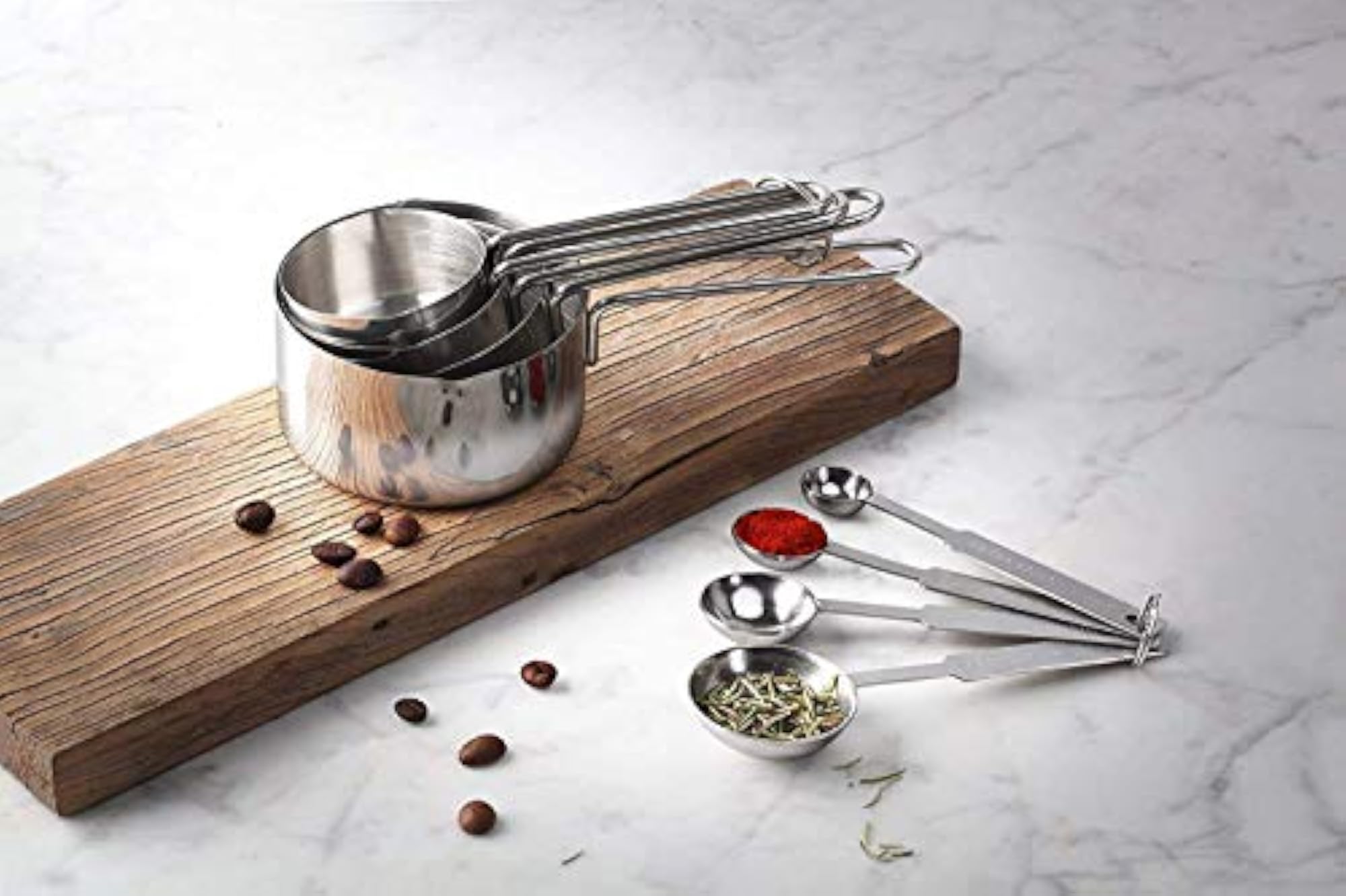 Stainless Steel Measuring Cups & Spoon Combo