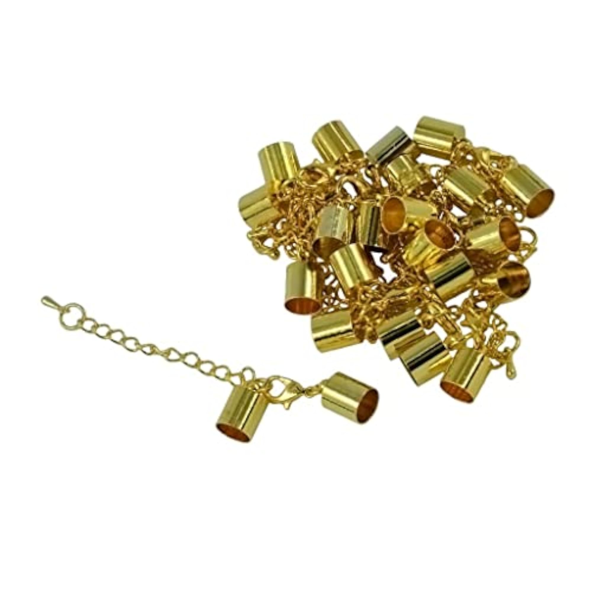 12 Sets Necklace Extender Chain with Cord End Cap Connector