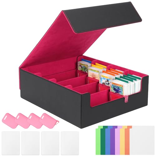 【カードの守護神】デッキケース 大容量 トレカケース 3200枚以上収納 カードケース トレカ対応 カードストッパー&仕切り板付き PUレザー製 トレーディングカードケース 遊戯王 ポケカ MTG デュエマ 対応 - チチロバ(Titiroba) - 商品画像