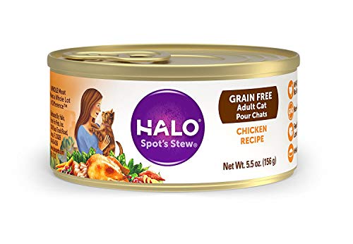 Halo Grain Free Soft Pate, Adult Cat Wet Food, Chicken in Broth Recipe, 5.5 oz, Case of 12