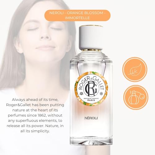 Roger&Gallet - Eau Parfumée Bienfaisante Néroli 30ml - Néroli Fleur d'Oranger Immortelle - 90% d'ingrédients d'origine naturelle