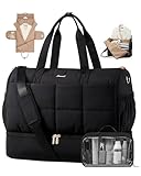 LOVEVOOK Garment Bags for Travel,Convertible Garment Bag for Women with Shoe Pouch,Carry on Duffel Bag with Toiletry Bag, 2 in 1 Hanging Suitcase Suit Bag,Waterproof Weekender Bags for Business Trip