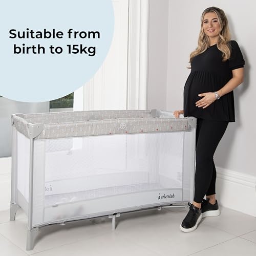 Image of My Babiie Dani Dyer Elephants Travel Cot