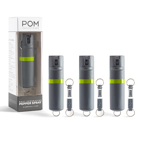 POM Pepper Spray Keychain, Quick Key Release for Instant Access,