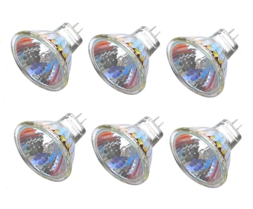 ShuoHui MR11 - Lampadina alogena 12 V 10 W GU4 Bi-Pin Base Spotlight, copertura in vetro dimmerabile, diametro 35 mm, bianco caldo, 2700 K (6)