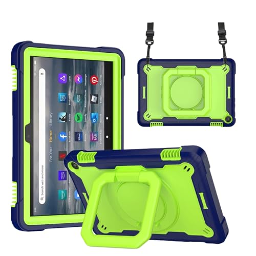 Amazon Fire HD8/ HD8 HD 8 Plus 2022 ��12���� �X�^���h�J�o�[ Fire 7 2022 �P�[�X ��12���� �ϏՌ� �^�u���b�g�P�[�X(�l�C�r�[�C�G���[�AFire HD8 Plus 2022)�p