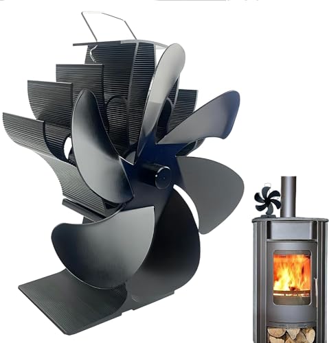 Hyner Stove Fan - Log Burner Fan with 6 Blades, Heat Powered Fan for Wood Burning Stove Fan, Silent Operation, Eco Friendly Circulation, Self Powered Fire Fan