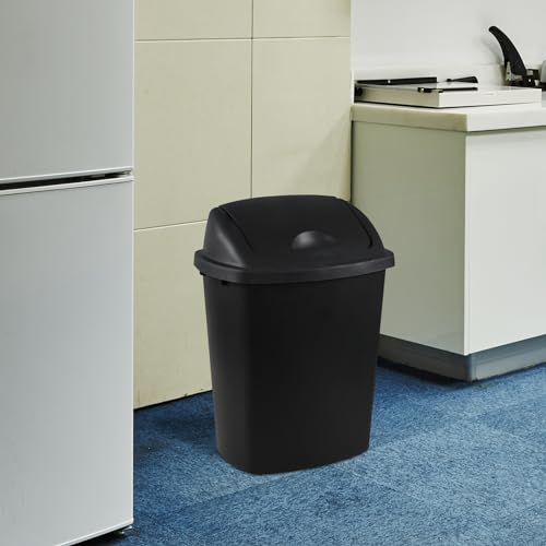 Canecas de basura negras 25 L con tapa basculante 4 unidades miniatura 4