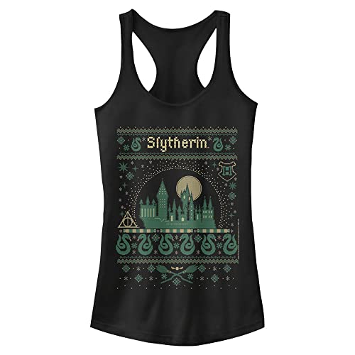 Harry Potter Women's Slytherin House Sweater Shirt, Black, Medium