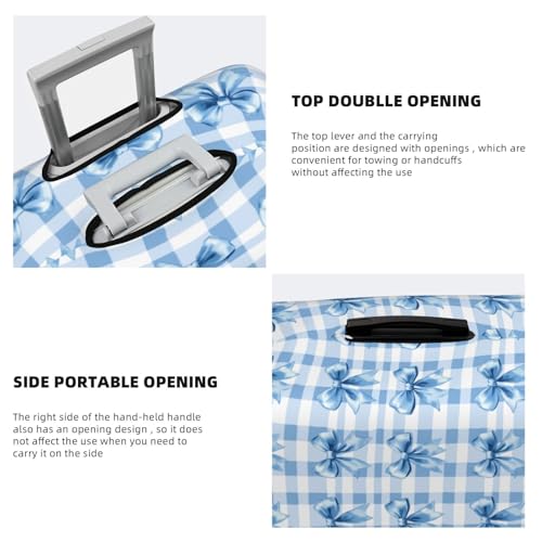 Blue Bows Elastic Travel Luggage Covers Dustproof Scratch-Resistant Suitcase Protector Fit 22-24 Inch2