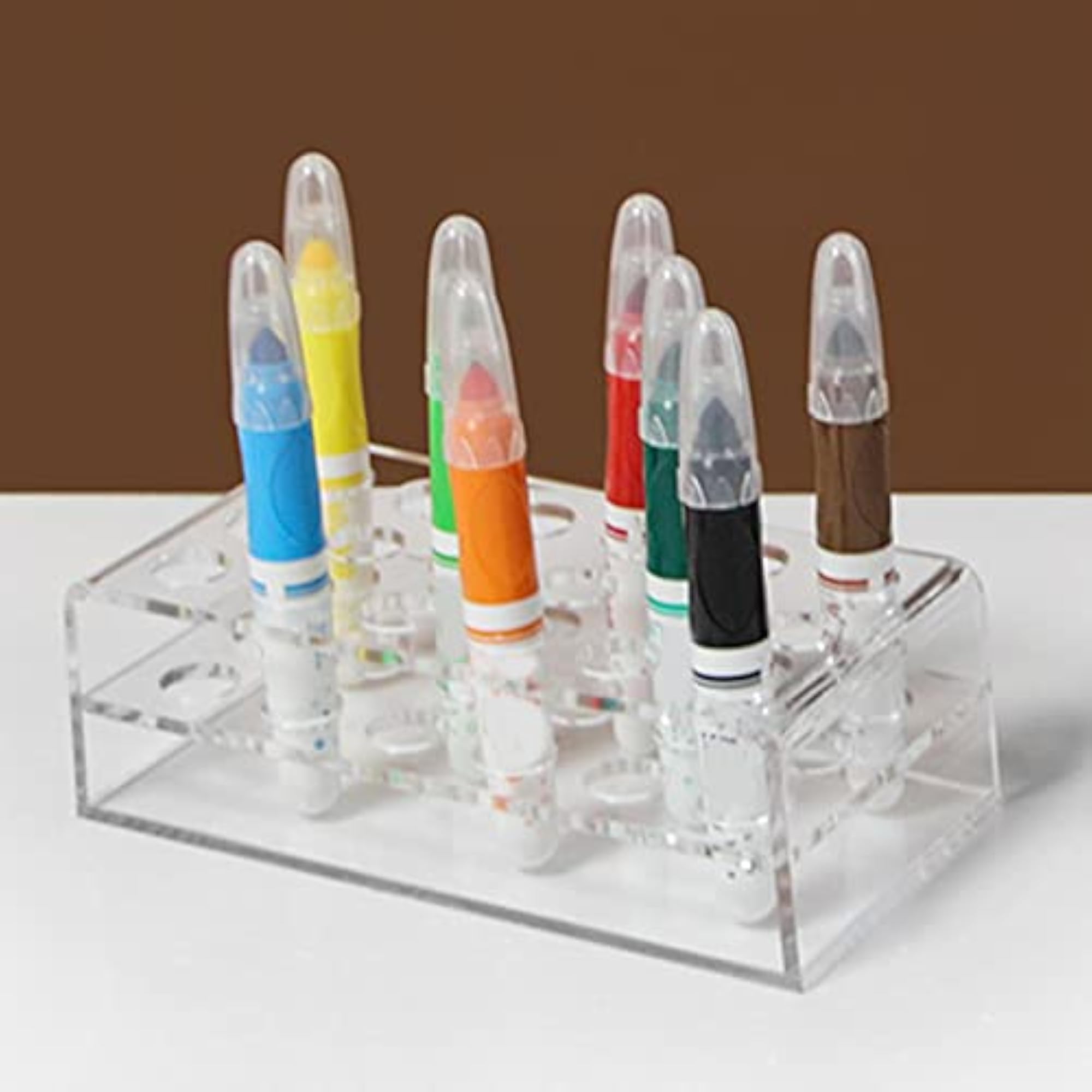 Clear Acrylic Brush Display Pen Holder for Coloured Pencils
