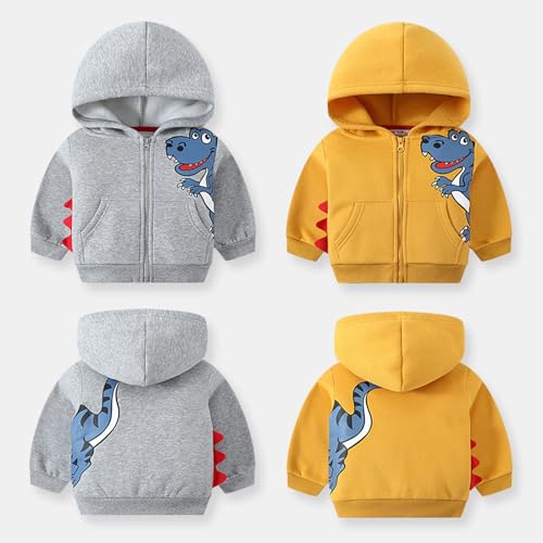 Niñas y niños chaquetas de manga larga sudaderas casuais con capucha sudaderas dinossauros estampado