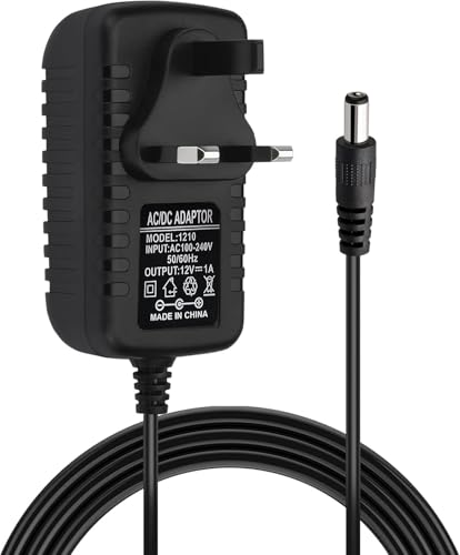 12V 1A Power Supply Adapter UK Plug AC/DC Converter 100-240V to DC 12V 1A 12W Transformer for CCTV Camera Router Hub LED Strip Keyboard Home Devices 5.5x2.5mm Compatible 5.5x2.1mm