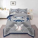 Erosebridal Baseball Full Bedding Set for Kids, Baseball Lovers Comforter Set Sports Game Quilt Comforter Sets with 2 Pillowcasesankees Theme