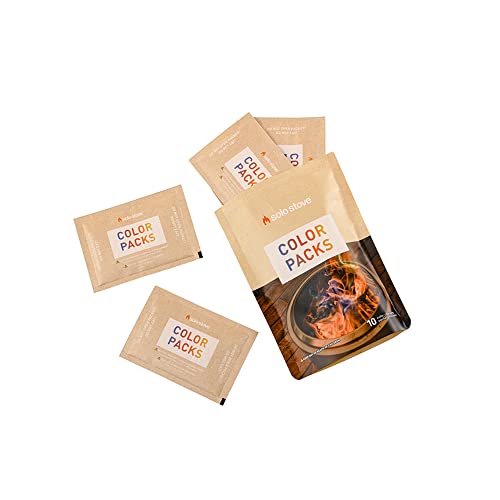 Solo Stove Color Pack 10 Color Changing Fire Packets, Adds Magic Fire Colorful Flames to Your Fire Pit & 4 Potential Fire Color - Blue, Green, Purple, and Yellow - Firepit Accessory for Outside Pits