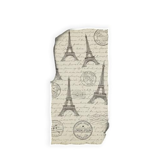 Eiffel Tower Hand Towels Retro Stamps Pattern Paris Towel Ultra Soft Highly Absorbent Multipurpose Bathroom Towel for Hand,Face,Gym,Sports and Spa Home Decor, 16x30 IN by Wamika - Image 4