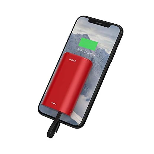 iWALK Mini Power Bank 9 000 mAh ultrakompakt bärbar laddare med inbyggd kabel, externt batteripaket kompatibel med iPhone 13,12,11, XS, XR, X, 8, 8 Plus, 7, AirPods, Samsung och andra mobiltelefoner