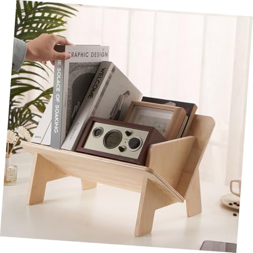 UTHCLO 木製卓上棚 傾斜デザイン スローピングラック 書籍収納ホルダー 大容量デスクオーガナイザー 仕上げ 家 オフィス用