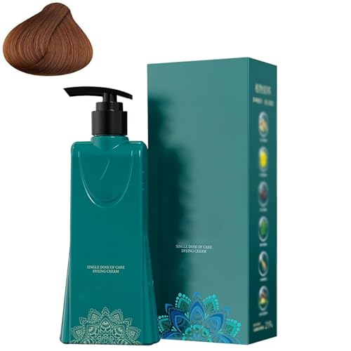 Set de tinte capilar de fórmula suave y larga duración, crema colorante Miao de un solo agente, crema colorante vegetal para cubrir canas (Brown)