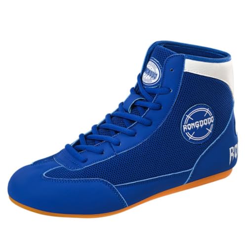 ZHENSI Zapatillas Boxeo Hombre Mujer Zapatillas Lucha Botas Fitness Caña Alta Planas Antideslizantes Zapatillas Halterofilia Powerlifting para Jóvenes