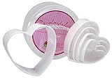 Fácil limpieza DeColorDulce Corazones Set cortadores Galleta ABS, Blanco, 22x12x5 cm, 5 Unidades