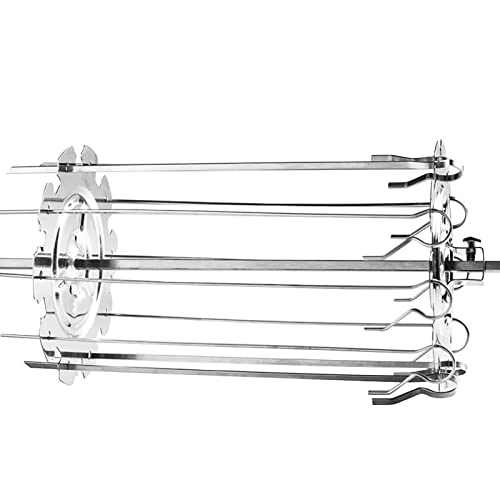 Jwthee Stainless Steel BBQ Roaster Rotisserie Skewers Needle Cage Oven Vegetable Meat Skewer Kebab Maker Grill Metal Roaster Rotisserie Barbecue Tools for Electric Oven