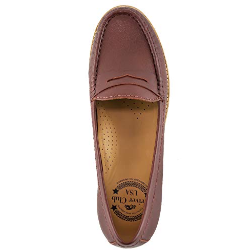 Image of Womens Casual Genuine Leather Comfortable Lightweight Driving Moaccasins Classic Fashion Penny Slip On Ladies Driving Loafer Flat Shoes