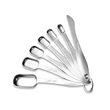 Marquages gravés : toutes les cuillères sont imprimées avec la mesure. Chaque cuillère est clairement marquée avec des mesures de ml et de cuillères à café et cuillères à soupe