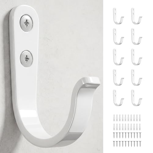 niffgaff 10Pcs Wall Hooks for Hanging Towel/Coat, White
