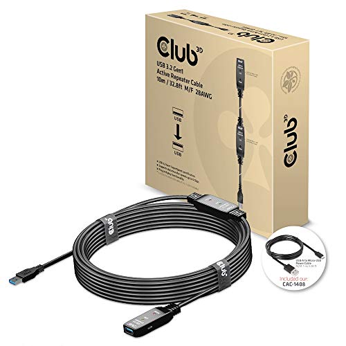 Club3D Usb 3.2 Gen1 Active Repeater Cable 10M / 32.8Ft M/F 28Awg