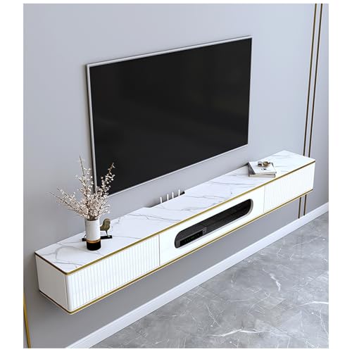 Console multimédia murale en bois et verre au design minimaliste