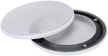 Speaker Grills, 2PCS 4inch Speaker Loudspeaker Protective Cover Decoration Mesh Cover(White)