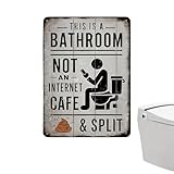 Cartel para puerta de baño, divertido cartel de madera con frases divertidas, decoración de pared rústica en estilo rústico para el hogar, inodoro, oficina, restaurante, ideal como regalo de