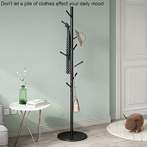 Iron Coat Racks Freestanding,Standing Hat Rack Stand,Eight Hooks,Can Hang Coats, Hats,Umbrellas, Clothes, Scarves ,For Home And Office (Black) #TOP1