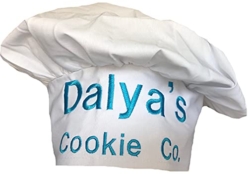 Personalized Chef Hat for Kids Children White Embroidered Custom Name by CHEFSKIN (White, Teen-Adult)