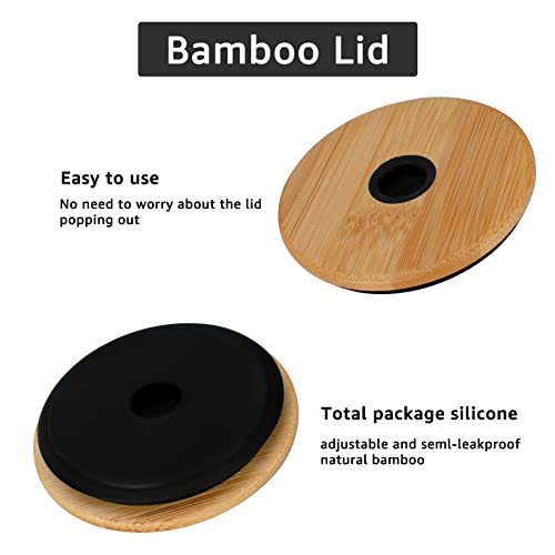 Tronco Glass Cups Set 2 Pack - 24Oz Wide Mouth Mason Jar Drinking Glasses With Bamboo Lids & Straws - Cute Reusable Boba Bottle, Iced Coffee Glasses,Travel Tumbler For Bubble Tea,Juice,Pearl Milkshake #TOP4