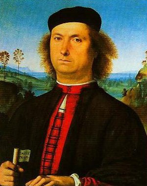 Peinture à l'huile Perugino portrait Francesco Delle Opere tableau classique 12x16