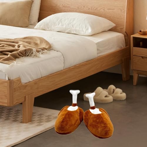 Thanksgiving Turkey Legs Plush Slippers Unique Pull on Slippers for Party Favors Brown4