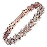 MagEnergy Kupferarmband für Damen, 99,99 % reines Kupfer, Skelett-Schmetterling, 21,5 cm,...